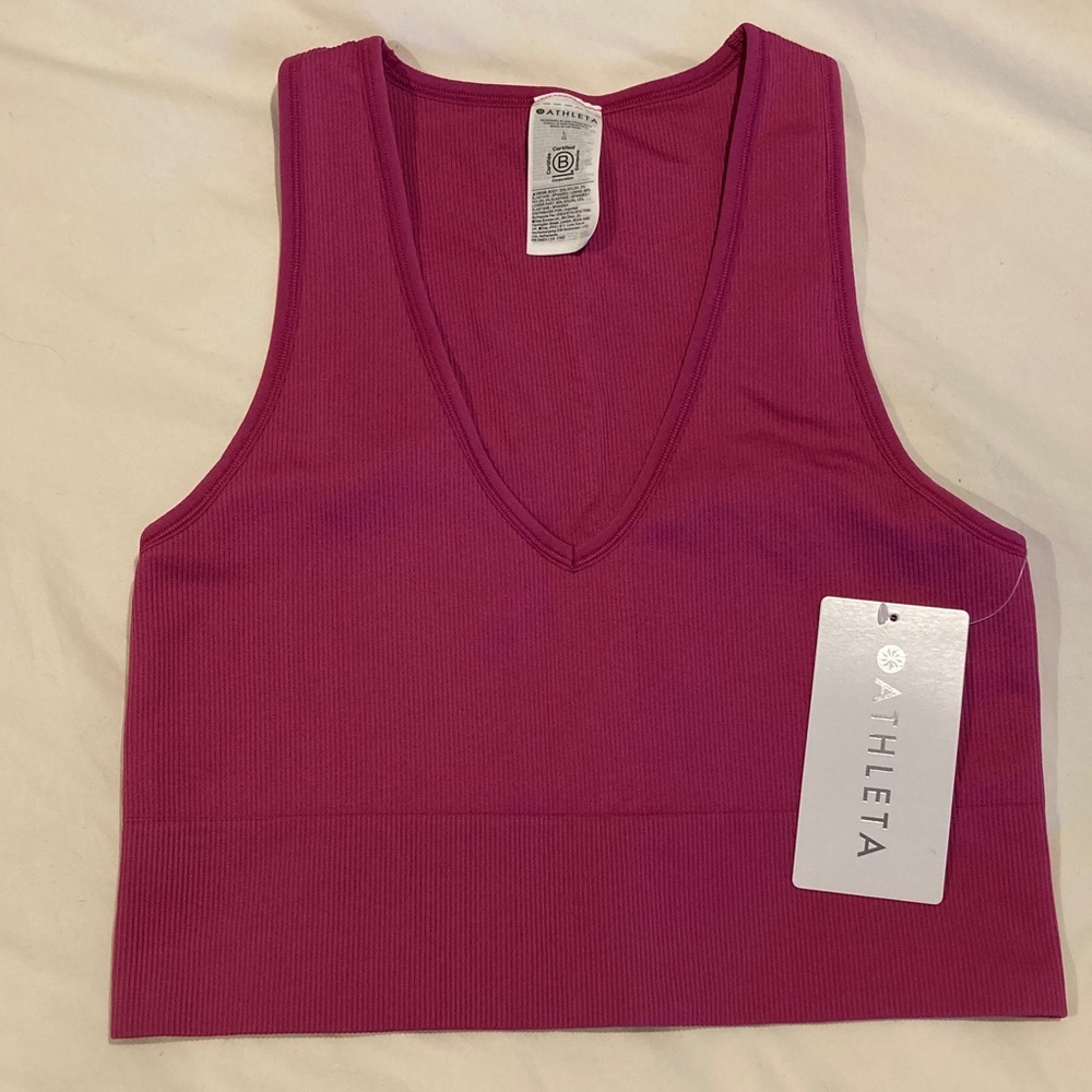 Athleta Aurora Seamless Crop Rib Tank, size L